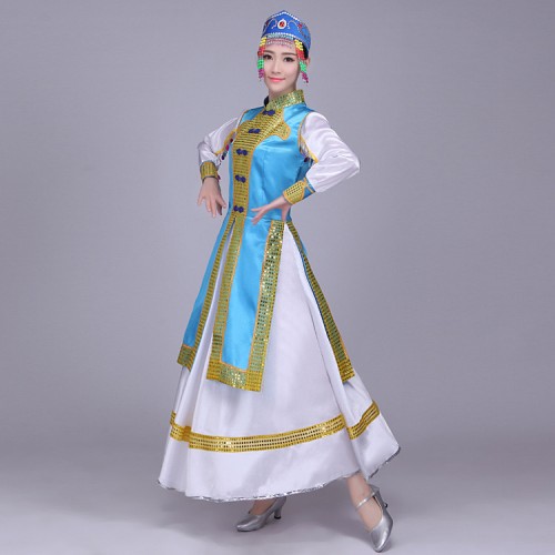 Mongolian dresses for Women's Chinese folk dance dresses adult Asian party china ancient traditional  dance cheap dicount dresses